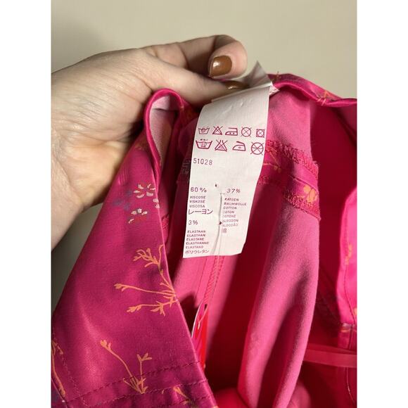 NWT OILILY Womens Vintage Floral Satin Pants Size 36 Spring vibrant Pink XS/S - Picture 6 of 7